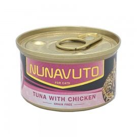 Nunavuto 貓罐頭 – 無穀物系列 - 吞拿魚加雞肉 80g x 24罐